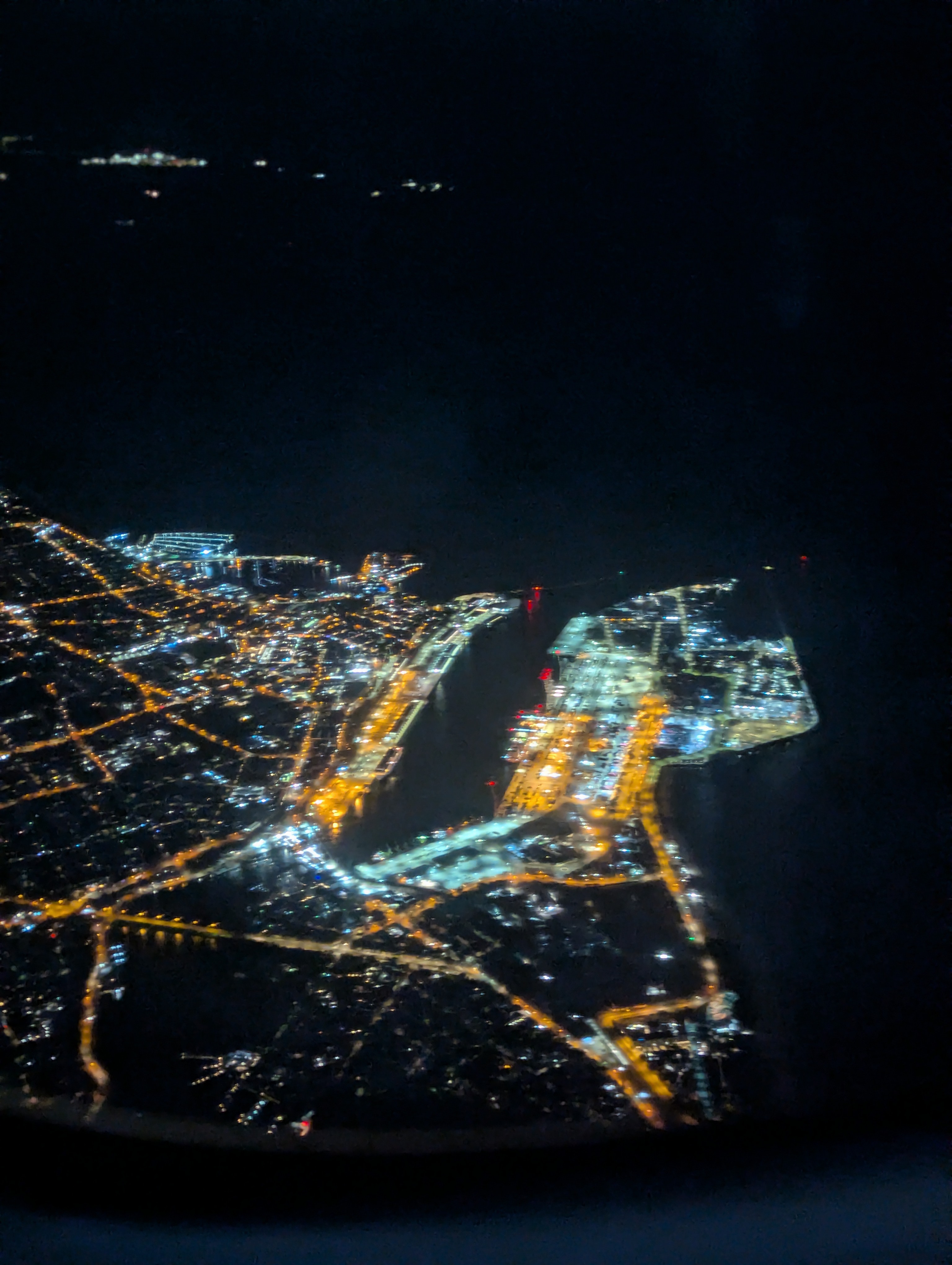 Flying out over Freo port
